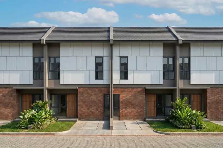Fasad rumah tipe Ranau di Serpong Lakeville