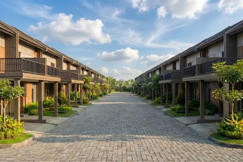 Suasana perumahan Serpong Lakeville komplek rumah tipe Toba Deluxe